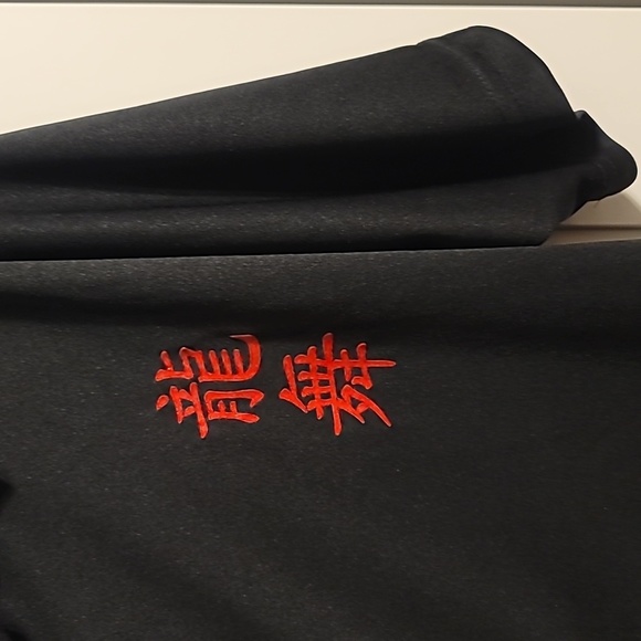 Vtg YMLA Shirt Mens Large Black Short Sleeve Velvet Dragon Dance Chinese 80's - Picture 2 of 9